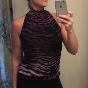 Mock turtle neck sleeveless top